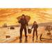 Buyenlarge 'Fisherman & His Son Carry Baskets on The Beach' by Kronheim & Dalziels Painting Print in White | 24 H x 36 W x 1.5 D in | Wayfair
