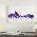 East Urban Home 'New York City Skyline II' by Michael Tompsett Graphic Art Print on Wrapped Canvas Canvas, in Black/Blue/Pink | Wayfair