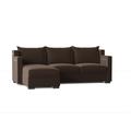 Brown Sectional - My Chic Nest Parker 96" Wide Left Hand Facing Modular Sofa & Chaise Polyester/Upholstery/Cotton/Leather | Wayfair 542-1023-1110