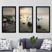 Picture Perfect International "Sunrise in the sea" - 3 Piece Picture Frame Photograph Print Set on /Acrylic in Blue/Brown | Wayfair 704-2633-1224