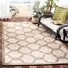 Brown/White 48 x 0.25 in Area Rug - Charlton Home® Plunkett Geometric Beige/Brown Indoor/Outdoor Area Rug | 48 W x 0.25 D in | Wayfair