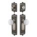 Grandeur Windsor Long Plate Complete Entry Set w/ Single Cylinder Deadbolot and Hyde Park Knob in Gray | 12.6 H x 2.63 W x 2.9 D in | Wayfair