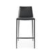 Calligaris Aida Stool w/ Metal Frame Upholstered/Leather/Metal/Genuine Leather in Gray | 35.86 H x 17.63 W x 22.75 D in | Wayfair