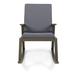 Gracie Oaks Chereen Outdoor Rocking Chair w/ Cushions, Wood in Gray | 36.75 H x 35.75 W x 26 D in | Wayfair DCD39223051F47CD9C4B5010B18B7A51