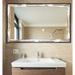 Hanshaw Modern & Contemporary Bathroom/Vanity Mirror in White/Brown Laurel Foundry Modern Farmhouse® | 35.5 H x 51.5 W x 0.75 D in | Wayfair