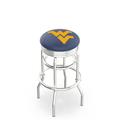 Holland Bar Stool NCAA Bar & Counter Stool Plastic/Acrylic/Leather/Metal/Faux leather in Gray | 30 H x 18 W x 18 D in | Wayfair L7C3C25WestVA