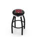 Holland Bar Stool NCAA Swivel 25" Counter Stool Upholstered/Metal in Black/Brown | 25 H x 18 W x 18 D in | Wayfair L8B2C25Mia-OH