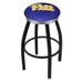 Holland Bar Stool NCAA Swivel 25" Counter Stool Upholstered/Metal in Black/Brown | 25 H x 18 W x 18 D in | Wayfair L8B2C25Pittsb