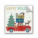 The Holiday Aisle® Holiday on Wheels Wall Decal Canvas/Fabric in Brown/Green/Red | 14 H x 14 W in | Wayfair HLDY7245 37103927