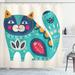 Harriet Bee Rohan Paisley India Style Cat Shower Curtain + Hooks Polyester | 70 H x 69 W in | Wayfair HBEE2336 39393724