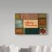 The Holiday Aisle® 'Christmas Patches' Textual Art Print on Wrapped Canvas in Green | 12 H x 19 W x 2 D in | Wayfair