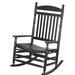 Alcott Hill® Hutchcraft Outdoor Rocking Solid Wood Chair in Black | 48 H x 31 W x 35 D in | Wayfair 9A75E92674A349A5A7003FCDF2E6CFC4