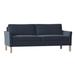 Ebern Designs Soroya 77.75" Flared Arm Sofa w/ Reversible Cushions Other Performance Fabrics in White/Blue | 33 H x 77.75 W x 36.75 D in | Wayfair