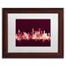 Trademark Fine Art 'Chicago IL Skyline Maroon' Framed Graphic Art Canvas | 11 H x 14 W x 0.5 D in | Wayfair MT1194-W1114MF