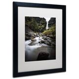 Trademark Fine Art 'Double Falls' Framed Photographic Print on Canvas Canvas, Wood | 14 H x 11 W x 0.5 D in | Wayfair PSL0680-B1114MF