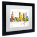 Trademark Fine Art 'Tulsa Oklahoma Skyline ' Matted Framed Graphic Art Canvas, Wood | 11 H x 14 W x 0.5 D in | Wayfair MW0268-B1114MF