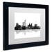 Trademark Fine Art 'Lansing Michigan Skyline BG-1' Framed Graphic Art on Canvas Canvas, Wood | 11 H x 14 W x 0.5 D in | Wayfair MW0140-B1114MF