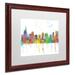 Trademark Fine Art 'Orlando Florida Skyline ' Matted Framed Graphic Art Canvas, Wood | 11 H x 14 W x 0.5 D in | Wayfair MW0243-W1114MF