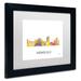 Trademark Fine Art 'Honolulu Hawaii Skyline WB-1' Framed Graphic Art on Canvas Canvas, Wood | 11 H x 14 W x 0.5 D in | Wayfair MW0373-B1114MF