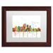 Trademark Fine Art 'Louisville Kentucky Skyline ' Matted Framed Graphic Art Canvas, Wood | 11 H x 14 W x 0.5 D in | Wayfair MW0225-W1114MF