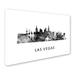 Trademark Fine Art "Las Vegas Nevada Skyline 2 WB-BW" by Marlene Watson Graphic Art on Wrapped Canvas in Black/White | 12 H x 19 W x 2 D in | Wayfair