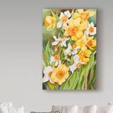 Trademark Fine Art Joanne Porter Early Spring Flowers - Wrapped Canvas Print Canvas in Green/Yellow | 19 H x 12 W x 2 D in | Wayfair