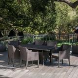 Ivy Bronx Arant Oval 6 - Person 69" Long Outdoor Dining Set w/ Cushions Wicker/Rattan in Brown | 28.5 H x 69 W x 38 D in | Wayfair