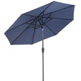 Arlmont & Co. Leah-Jayne Patio Premier Round 9' Market Umbrella, Polyester in Blue/Navy | 93.7 H in | Wayfair 01BC92C8A8F04DC1A660EA00CF7E74EA