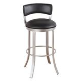 Ivy Bronx Albion Swivel Bar & Counter Stool Upholstered/Metal in Brown | 37.5 H x 16.5 W x 16.5 D in | Wayfair CD467348EC0346629143BBF80ADFCA84