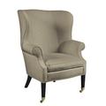 Wingback Chair - Lillian August Preston 34" Wide Linen Wingback Chair Fabric in Brown | 46 H x 34 W x 35 D in | Wayfair LA4046C_Brewton Tan