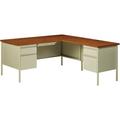 Lorell Fortress Desk Wood/Metal in Brown | 29.5 H x 66 W x 30 D in | Wayfair 66904