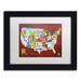 Latitude Run® 'License Plate Map USA' by Design Turnpike Framed Graphic Art on Canvas Canvas, Wood in Red | 13 H x 16 W x 0.75 D in | Wayfair