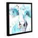 Latitude Run® Cow 43 Framed Painting Print Canvas in Black/Blue/Brown | 10 H x 10 W x 2 D in | Wayfair LTRN6325 33280628