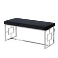 Mercer41 Cecily Metal Bench Velvet in Blue/Black | 18.5 H x 39.5 W x 18.5 D in | Wayfair MCRF4298 42412874