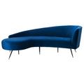 Mercer41 Frankie 86" Velvet Tuxedo Arm Sofa Velvet in Blue | 31 H x 86 W x 40.5 D in | Wayfair F05F276B0BB549C782D12B69419A5F2C