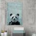 Harriet Bee What Up Panda Canvas Art Canvas, Solid Wood in Black/Blue | 12 H x 8 W x 1.5 D in | Wayfair 9B6190ED892A41CEB027676B5F71A1D5