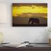 East Urban Home Kenya Amboseli National Park 'African Elephant Silhouetted at Sunset' - Photograph Print on Canvas in Brown/Yellow | Wayfair