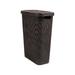 Mind Reader 40L Slim Laundry Hamper, Clothes Basket, Lid, Plastic, 18"L x 10.4"W x 23.5"H Plastic in Black | Wayfair 40HAMP-BRN