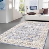 White 24 x 0.25 in Area Rug - Pasargad Amadeus Power Loom Oriental Area Rug in Blue/Ivory Polyester/Polypropylene | 24 W x 0.25 D in | Wayfair