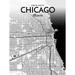 OurPoster.com 'Chicago City Map' Graphic Art Print Poster in Ink Paper in Black/White | 17 H x 11 W x 0.05 D in | Wayfair OP-ORDA00EN