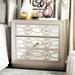 Rosdorf Park Glacaeu 3 Drawer Mirrored Accent Chest Wood in Gray | 29 H x 31.88 W x 16 D in | Wayfair ROSP6445 44498267