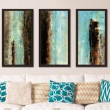 Red Barrel Studio® Bistro' Framed Acrylic Painting Print Multi-Piece Image on Acrylic in Blue/Brown | 25.5 H x 40.5 W x 1 D in | Wayfair