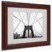 Red Barrel Studio® Abrahamic NYC Brooklyn Bridge Framed Photographic Print Canvas, Wood in Black/White | 11 H x 14 W x 0.5 D in | Wayfair