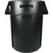 Rubbermaid Commercial Products Rubbermaid Commercial Vented Round Brute Container Receptacle 44 Gallon Trash Can Plastic in Black | Wayfair