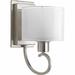 Red Barrel Studio® Ernestina 1-Light Dimmable Brushed Nickel Armed Sconce in Gray | 11.5 H x 6.5 W x 8.25 D in | Wayfair RDBT5305 42474581