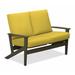 Winston Porter Chrisa Loveseat w/ Cushions Plastic/Metal in Brown | 38 H x 51.5 W x 31 D in | Outdoor Furniture | Wayfair