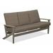 Winston Porter Chrisa Patio Sofa w/ Cushions Plastic/Metal in Gray/Blue/Brown | 38 H x 74.5 W x 31 D in | Wayfair 53F13AFE0C6B4A3094ADB8C19B8C7D22