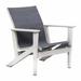 Telescope Casual Wexler Sling Patio Chair Plastic in Gray/White | 33 H x 29.25 W x 28 D in | Wayfair 6W7686801