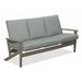 Winston Porter Chrisa Patio Sofa w/ Cushions Plastic/Metal in Gray/Blue/Brown | 38 H x 74.5 W x 31 D in | Wayfair 3BA4DE3FD86642BF878B25FC17B2F7D4