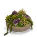 T&C Floral Company 4" Artificial Succulent Plant in Decorative Vase in Indigo | 9 H x 13 W x 13 D in | Wayfair S1509CG-A